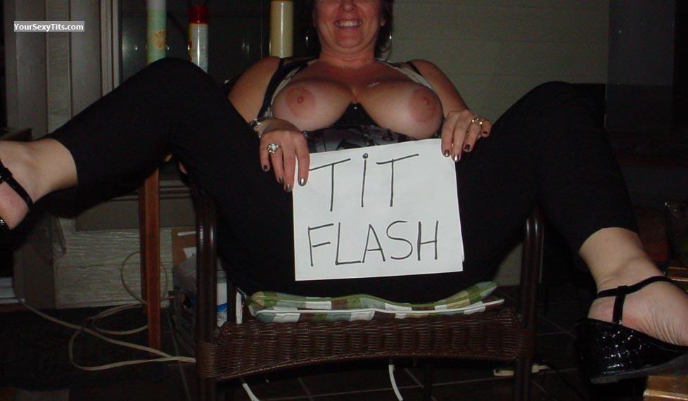 Tit Flash: Very Big Tits - Topless Isas48 from Canada